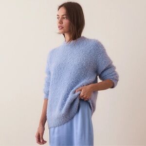 Marine Layer Teddy Eyelash Blue Sweater